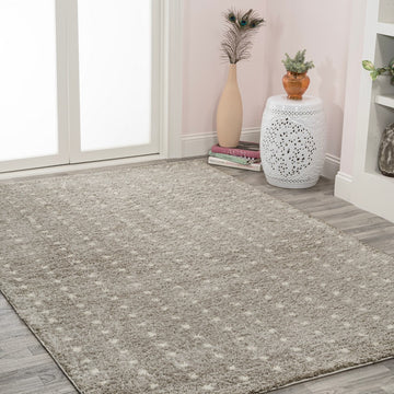 Pele Modern Geometric Dot Shag Area Rug